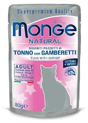 Monge Superpremium Gatto, 80gr in envelope-Tuna with Shrimp