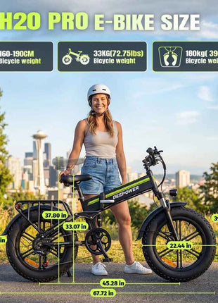 DEEPOWER H20Pro 2000W Electric Bike 48V 25Ah LG Battery Foldable 20 inch Fat Tire Ebike 55km/h Off-Road Adult E-Bicycle Hydraulic Brak Eelectric bicycle