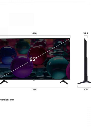 LG UHD 65 ", 4K Smart TV, 65UA73006LA, UA73 Series 2024, α7 Gen8 Processor, HDR10 Pro, FILMMAKER Mode, Game Optimizer, Wi-Fi, webOS 25, Alexa, bluetooth 5.1, 3 HDMI, 2 USB [Energy Efficiency Class F]
