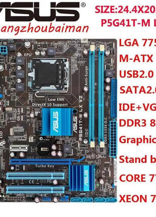 ASUS P5G41T-M-LX V2 Motherboard Intel G41 LGA 775 Micro ATX VGA DDR3 1333 8GB SATA2 IDE USB2.0