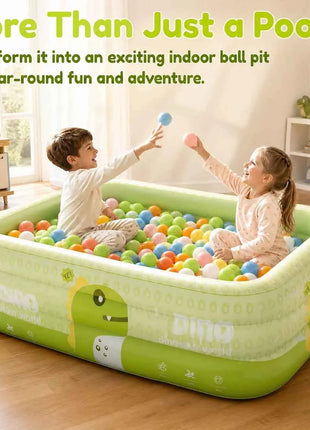 Set Piscina Gonfiabile Rettangolare in PVC Rinforzato con Pompa, Anelli da Nuoto e Galleggiante per Giardino Estivo
