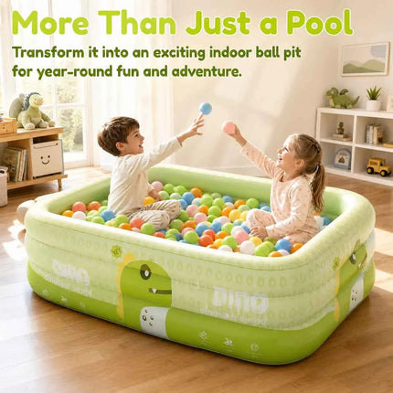 Set Piscina Gonfiabile Rettangolare in PVC Rinforzato con Pompa, Anelli da Nuoto e Galleggiante per Giardino Estivo