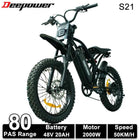 DEEPOWER S20 Electric Bicycle 1500W 48V 20Ah Off-Road Electric Bike LCD Display 20-inch Wide Tires 7-Speed All-Terrain Ebike