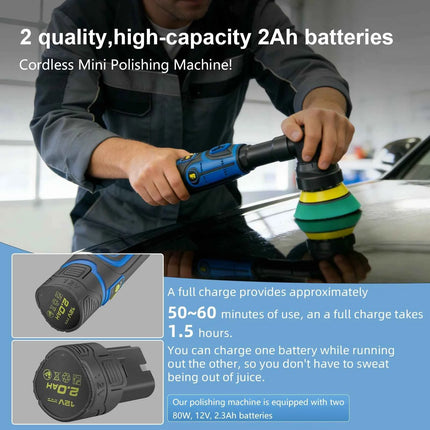 Cordless Mini Car Polisher 12V Wireless Polishing Machine Kit 3/12mm Orbital Household Small Detailcar Beauty Polishing Machine