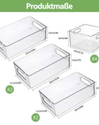 Fridge Organizer, Set of 6/10, Stackable Storage Box with Handle, Fridge Organizer Set, Fridge Box Set for Kitchens Cabinets