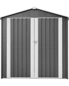 Casetta da Giardino Metallo 6x8 FT - Doppia Porta, Serratura e Pavimento Incluso