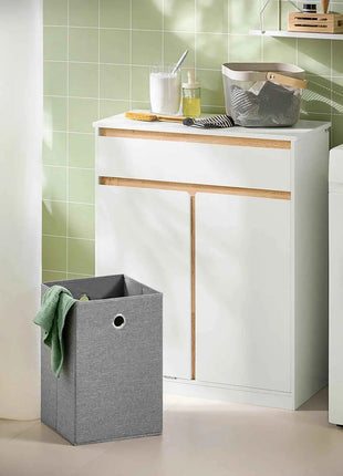 SoBuy BZR79 Bathroom Cabinet with laundry basket and Drawer, with door and tilting system 71x33x85cm