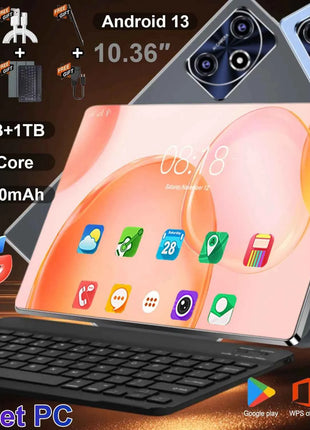 Tablet Android da 10,36 pollici con 14 core, chiamate telefoniche, Android 13, 20000mAh, 16GB RAM, 1TB ROM, Bluetooth, per studio, gaming, ufficio, Dual Sim, 5G, WIFI, GPS, WPS