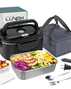 1.5L 60W Electric Lunch Box Food Warmer Portable Food Heater for Car Or Home Leak Proof Lunch Heating Microwave for Truckers