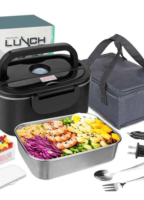 1.5L 60W Electric Lunch Box Food Warmer Portable Food Heater for Car Or Home Leak Proof Lunch Heating Microwave for Truckers