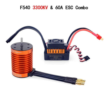 1:10 1:12 1:14 RC Part Waterproof F540 3300KV 4370KV Brushless Motor W/60A ESC for Wltoys 144001 124019 RC 124018 Truck Buggy