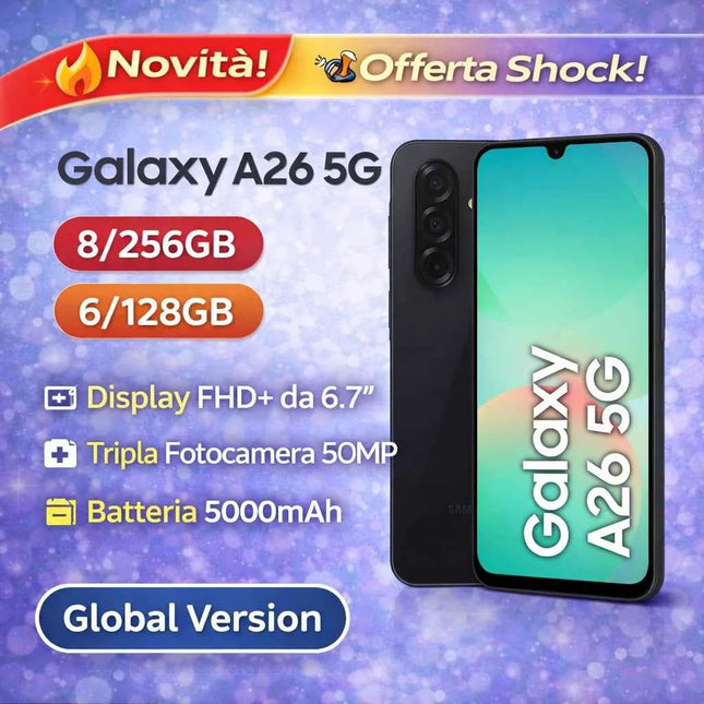 Samsung Galaxy A26 5G 6 + 128GB Black | 120Hz Super AMOLED Screen + 50MP Camera with OIS | 5000mAh Battery and Android 15