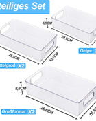 Fridge Organizer, Set of 6/10, Stackable Storage Box with Handle, Fridge Organizer Set, Fridge Box Set for Kitchens Cabinets