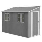 Casetta da Giardino Metallo 6x8 FT - Doppia Porta, Serratura e Pavimento Incluso