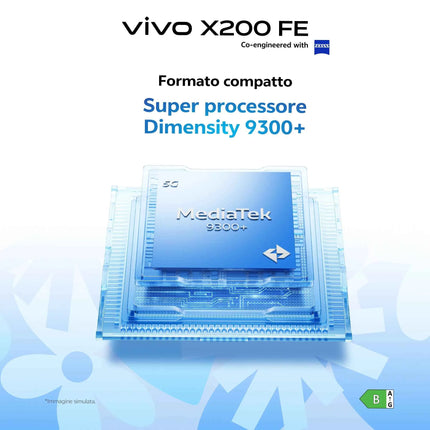 Vivo X200FE 5G, ZEISS Cameraphone 50MP Telephoto Lens, Display 6.31 "Master Color Display,12 + 12GB RAM, 512GB ROM, Dimensity 9300 +, IP68 + IP69, Battery 6500mAh, 90W FlashCharge, NFC