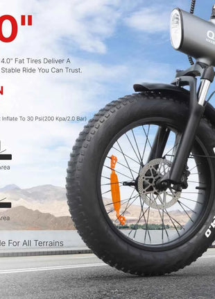 HX Q3 2000W Adult Electric Bike 48V 20AH E Bike 115N.m 20 Inch fat tire Electric Bicycle Removable Battery Foldable Ebike