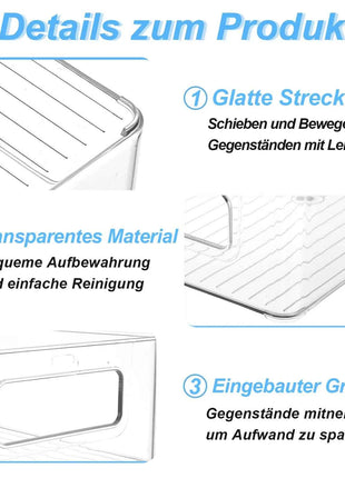 Fridge Organizer, Set of 6/10, Stackable Storage Box with Handle, Fridge Organizer Set, Fridge Box Set for Kitchens Cabinets