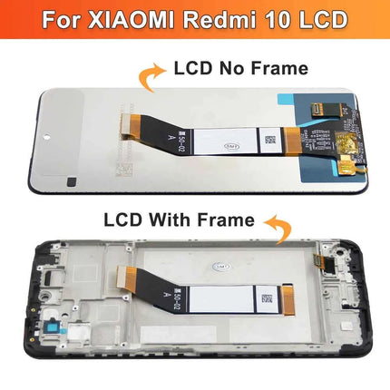 Sostituzione del gruppo digitalizzatore touch screen display LCD da 6,5 '' per Xiaomi Redmi 10 2022 21061119AG con cornice