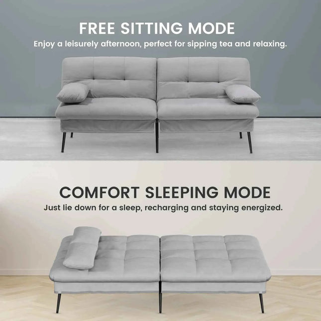 COMHOMA Fold-out Futon Cover Sofa Sleeper Sleeper Fits Corner Sofa 3-Seater Guest Sofa with Adjustable Backrest fabric