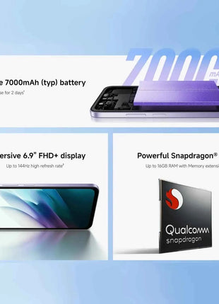 Xiaomi Redmi 15 Smartphone 4G, Display FHD + 6.9 ", Snapdragon 685 Octa-Core Processor, 8GB RAM, 256GB Internal Memory, Dual AI 50MP Camera, Maxi Battery 7000mAh, charging 33W, IP64, Titanium Grey