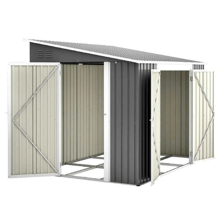 Casetta da Giardino Metallo 6x8 FT - Doppia Porta, Serratura e Pavimento Incluso