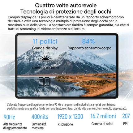 HONOR Pad X8a 4GB RAM/128GB ROM, 8300mAh, 11 Pollici 90Hz Eye Protection Display Tablet ,4 Altoparlanti,  Android 14, Space Grey