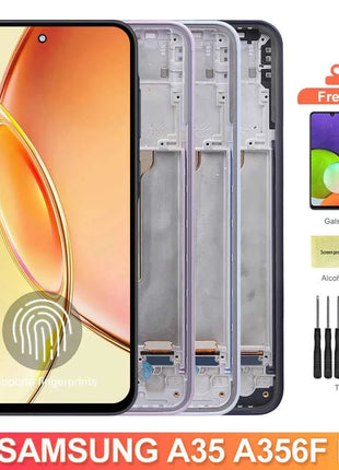 Schermo Super OLED per Samsung Galaxy A35 Display LCD Touch Screen digitale con cornice per Samsung Galaxy A35 A356B A356B/DS