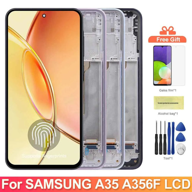 Schermo Super OLED per Samsung Galaxy A35 Display LCD Touch Screen digitale con cornice per Samsung Galaxy A35 A356B A356B/DS