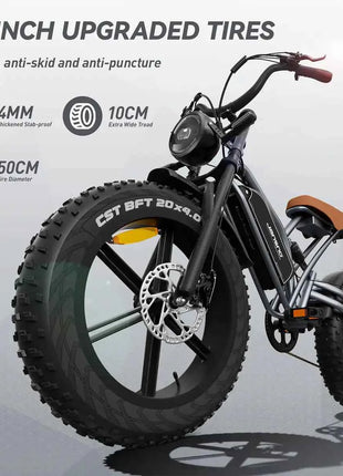 JANSNO X50 Adults Electric Bike 750/250W 48V17AH Removable battery Fat Tire 20" Off Road Mountain Ebike 25MPH Electric Bicycle