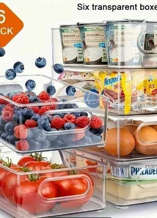 Fridge Organizer, Set of 6/10, Stackable Storage Box with Handle, Fridge Organizer Set, Fridge Box Set for Kitchens Cabinets