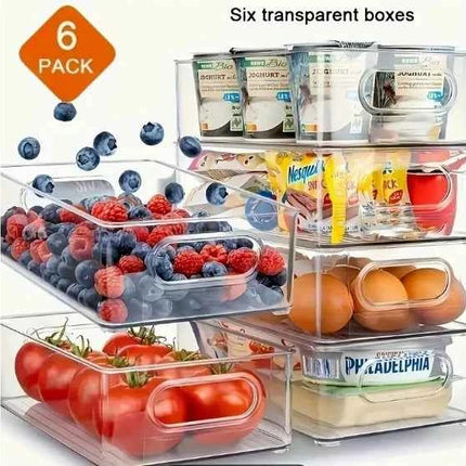 Fridge Organizer, Set of 6/10, Stackable Storage Box with Handle, Fridge Organizer Set, Fridge Box Set for Kitchens Cabinets