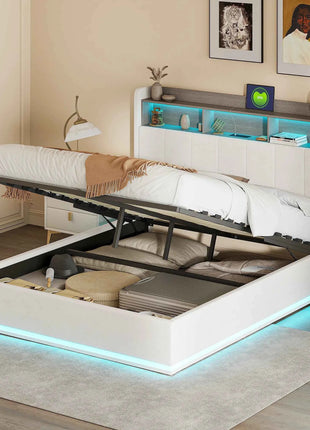 MINGZHE double bed 90/140/160x200 cm/140x190cm with LED USB, metal structure, velvet, mattress not included