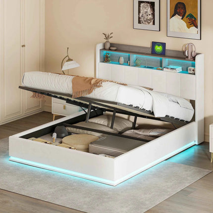 MINGZHE double bed 90/140/160x200 cm/140x190cm with LED USB, metal structure, velvet, mattress not included