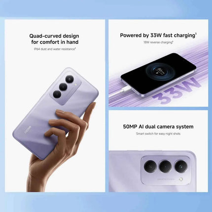 Xiaomi Redmi 15 Smartphone 4G, Display FHD + 6.9 ", Snapdragon 685 Octa-Core Processor, 8GB RAM, 256GB Internal Memory, Dual AI 50MP Camera, Maxi Battery 7000mAh, charging 33W, IP64, Titanium Grey