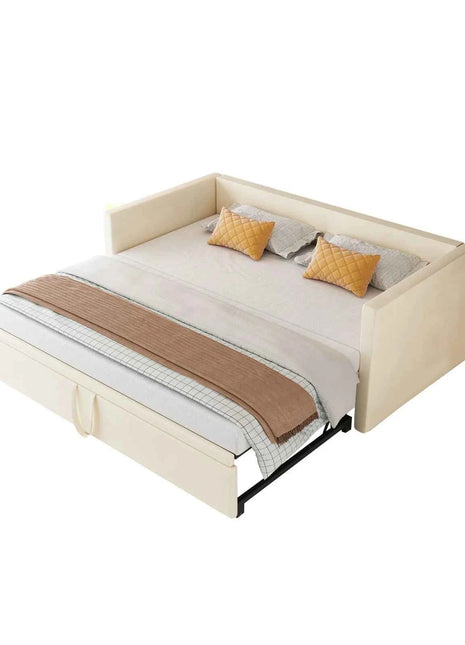 Rosahqnda Folding Sofa, 90/180*200 cm, pull-out sofa, sofa, upholstered bed, with slatted, multi-function bed, velvet fabric