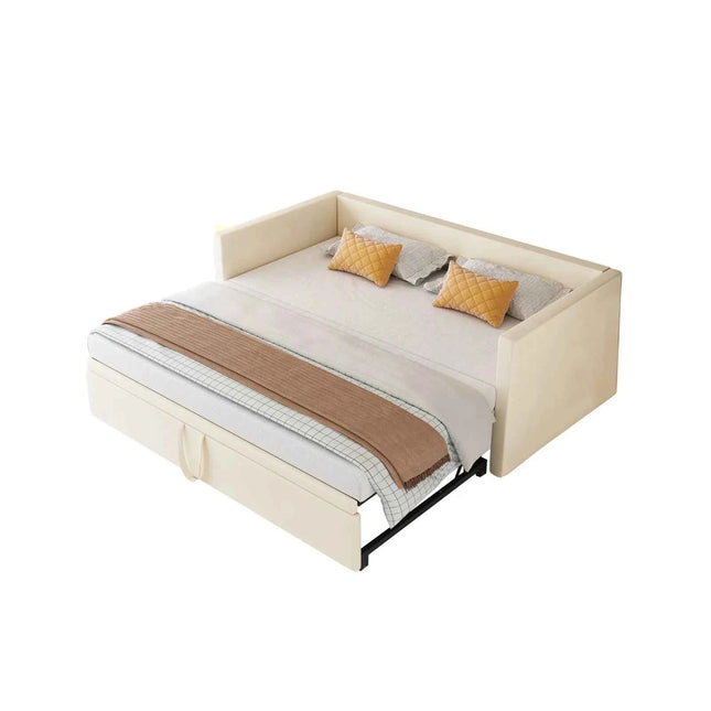Rosahqnda Folding Sofa, 90/180*200 cm, pull-out sofa, sofa, upholstered bed, with slatted, multi-function bed, velvet fabric