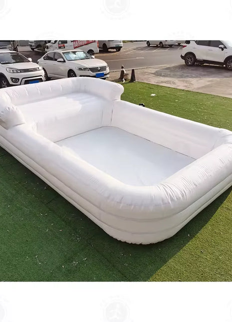 Piscina Gonfiabile Grande 5x3m in PVC Resistente con Lettino, Lussuosa Piscina Gonfiabile per Divertimento Familiare in Giardino per Adulti e Bambini