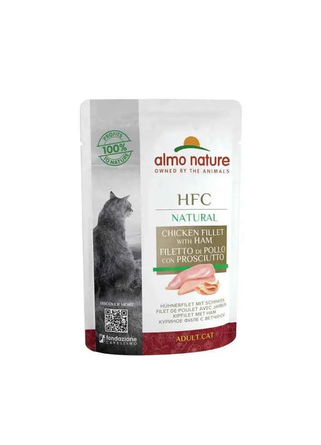 Almo Nature Cat HFC Natural Cat Envelope 55gr Chicken Fillet with Ham