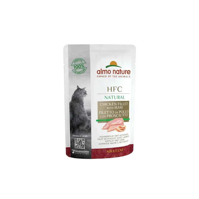 Almo Nature Cat HFC Natural Cat Envelope 55gr Chicken Fillet with Ham