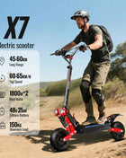 Dual Motor Electric Scooter Max Speed 60-65km/h Range 45-55km C-Type Shock Absorption 11inch Off-Road Tires Foldable Escooter