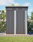 Casetta da Giardino Metallo 6x8 FT - Doppia Porta, Serratura e Pavimento Incluso