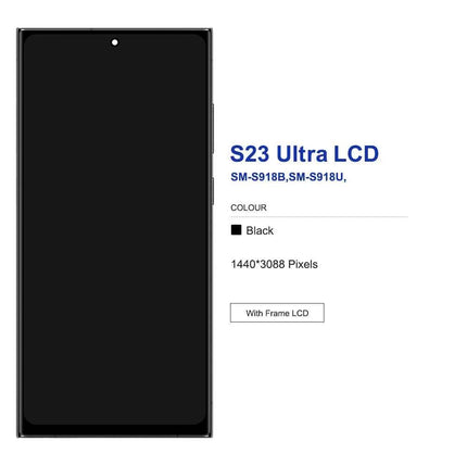 6.78 ''AMOLED Per Samsung S23 Ultra Display LCD Touch Screen Digitizer Assembly Per S23 Ultra S918 S918B S918U Display Con Telaio
