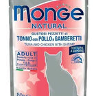 Monge Superpremium Gatto, 80gr in bag-Tuna with Chicken and Shrimp