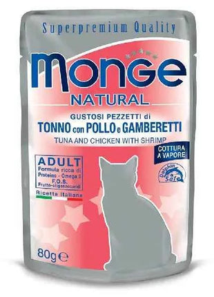 Monge Superpremium Gatto, 80gr in bag-Tuna with Chicken and Shrimp