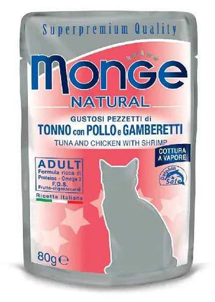 Monge Superpremium Gatto, 80gr in bag-Tuna with Chicken and Shrimp