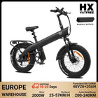 HX Q3 2000W Adult Electric Bike 48V 20AH E Bike 115N.m 20 Inch fat tire Electric Bicycle Removable Battery Foldable Ebike