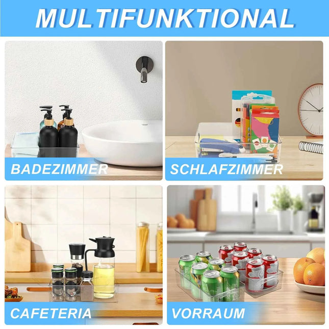 Fridge Organizer, Set of 6/10, Stackable Storage Box with Handle, Fridge Organizer Set, Fridge Box Set for Kitchens Cabinets
