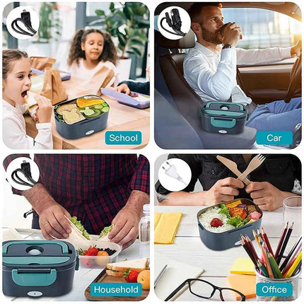 1.5L 60W Electric Lunch Box Food Warmer Portable Food Heater for Car Or Home Leak Proof Lunch Heating Microwave for Truckers