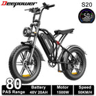 DEEPOWER S20 Electric Bicycle 1500W 48V 20Ah Off-Road Electric Bike LCD Display 20-inch Wide Tires 7-Speed All-Terrain Ebike