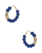 Clay Ball With Metal Accent Hoop Earring